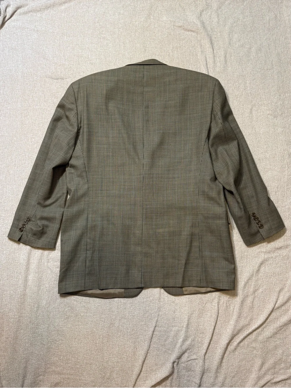 Vintage Ralph Lauren 46R Wool Houndstooth Blazer Preppy Old Money Sport Coat